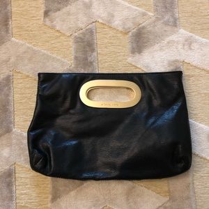 Michael Kors black leather clutch